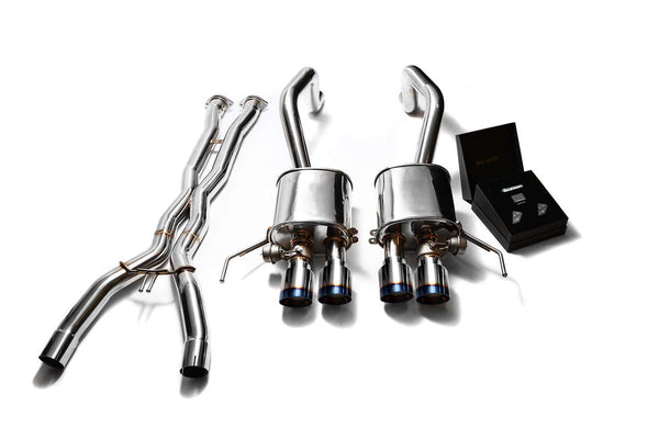 ARMYTRIX Stainless Steel Valvetronic Catback Exhaust System w/X-Pipe | Quad Blue Coated Tips Chevrolet Corvette C7 14-19