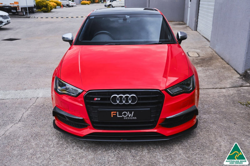 Audi S3 8V Sedan Pre-Facelift Front Lip Splitter V3 & Mounting Brace