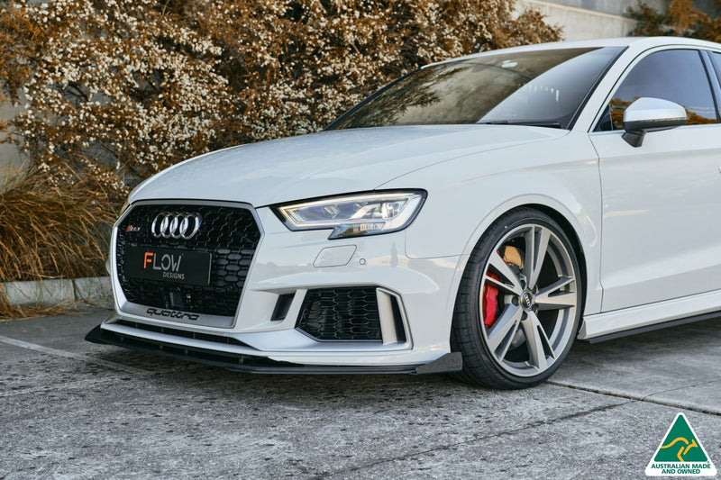 Audi RS3 8V Sedan Facelift Front Lip Splitter & Stainless Steel Mounting Brace