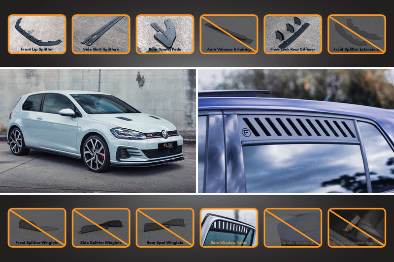 Volkswagen Golf MK7.5 GTI Full Lip Splitter Set with Flow-Lock Rear Diffuser