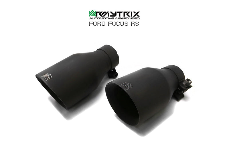 ARMYTRIX Stainless Steel Exhaust System Dual Matte Black Ford Focus RS MKII 16-19