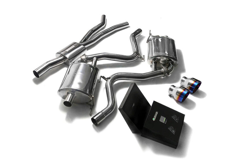 ARMYTRIX Stainless Steel Valvetronic Catback Exhaust System Dual Blue Coating Tips Ford Mustang 2.3L EcoBoost 15-20