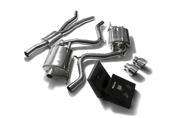 ARMYTRIX Stainless Steel Valvetronic Catback Exhaust System Dual Chrome Silver Tips Ford Mustang 2.3L EcoBoost 15-20