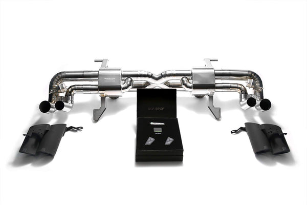 ARMYTRIX Titanium Valvetronic Exhaust System Matte Black Tips Lamborghini Gallardo 08-13