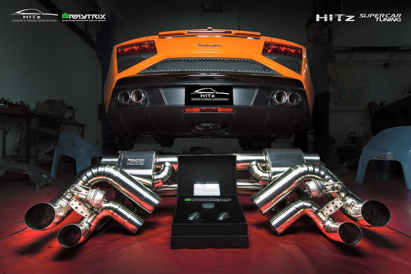 ARMYTRIX Titanium Valvetronic Exhaust System Matte Black Tips Lamborghini Gallardo 08-13