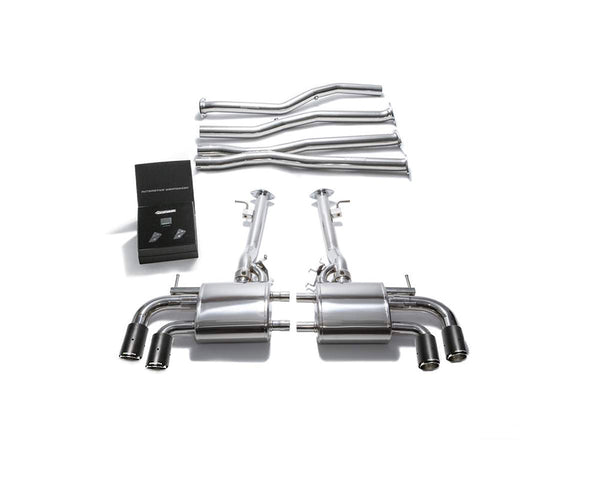 ARMYTRIX Stainless Steel Valvetronic Exhaust System Quad Carbon Tips Lexus LC500 5.0L V8 2017+