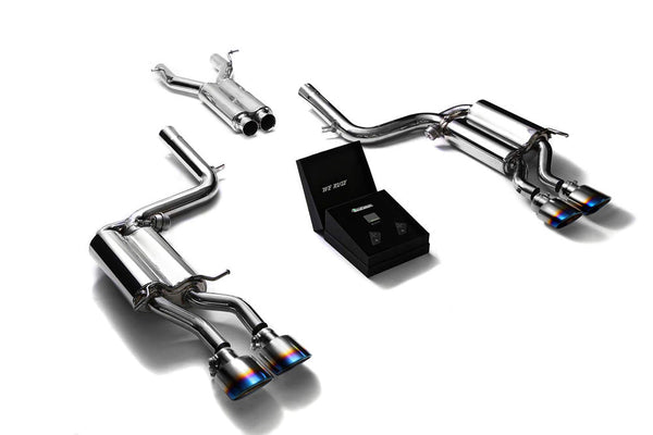 ARMYTRIX Stainless Steel Valvetronic Catback Exhaust System Quad Blue Coating Tips Mercedes Benz C63 AMG W204 08-14