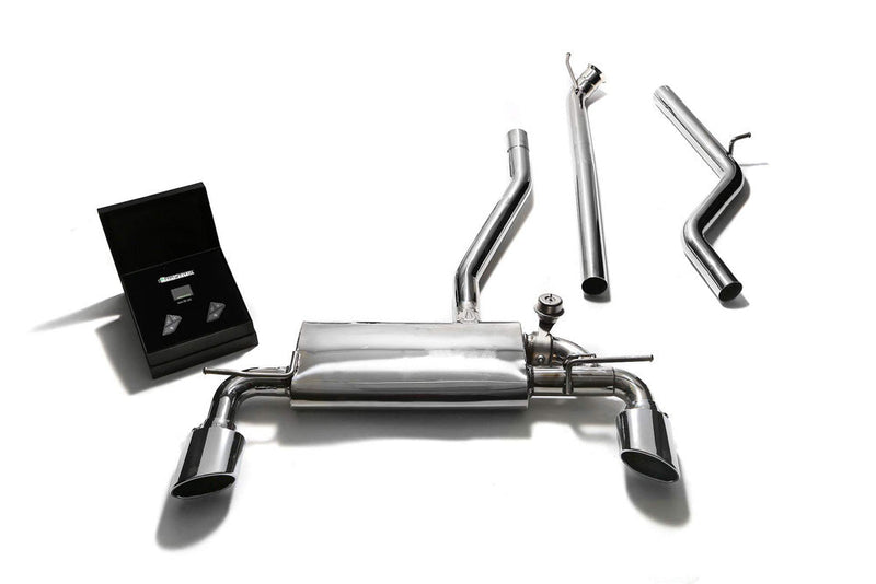 ARMYTRIX Stainless Steel Valvetronic Catback Exhaust System Dual Chrome Silver Tips Mercedes-Benz A-Class W176 2WD 13-15