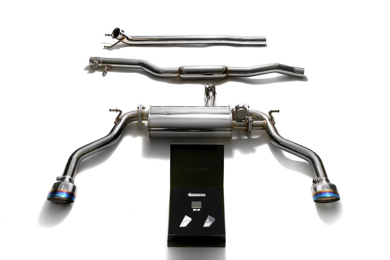 ARMYTRIX Stainless Steel Valvetronic Catback Exhaust System Dual Blue Coated Tips Mercedes-Benz CLA250 4WD C117 14-18