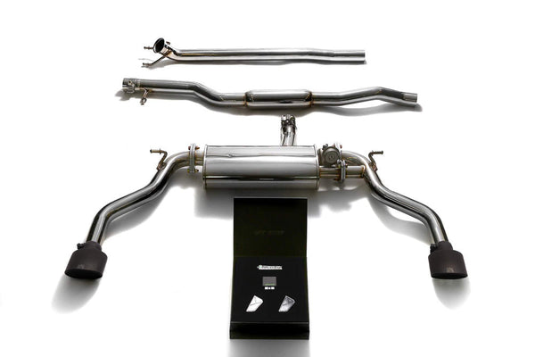 ARMYTRIX Stainless Steel Valvetronic Catback Exhaust System Dual Matte Black Tips Mercedes-Benz CLA250 4WD C117 14-18