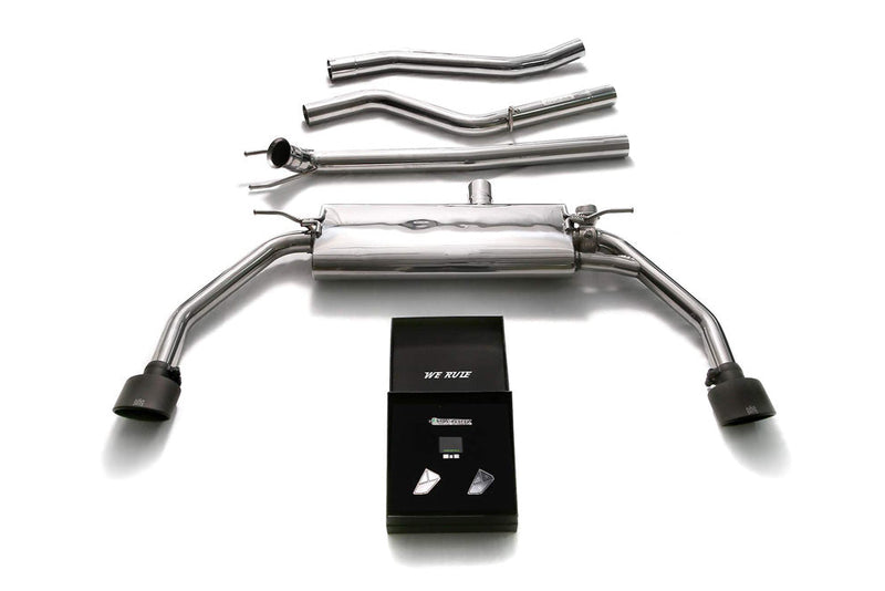 ARMYTRIX Stainless Steel Valvetronic Catback Exhaust System Dual Matte Black Tips Mercedes-Benz CLA-Class C117 14-18