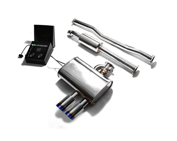 ARMYTRIX Stainless Steel Valvetronic Exhaust System Dual Blue Coated Mini Cooper S F 55 14-20