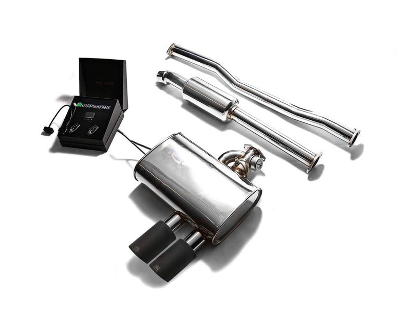 ARMYTRIX Stainless Steel Valvetronic Exhaust System Dual Matte Black Mini Cooper S F 55 14-20