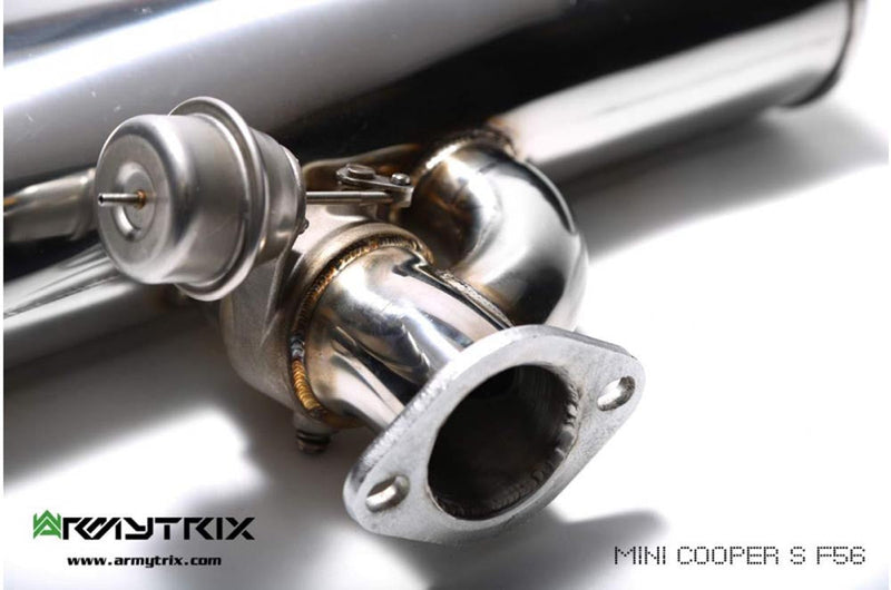 ARMYTRIX Stainless Steel Valvetronic Exhaust System Dual Chrome Silver Mini Cooper S F56 | F57 14-20