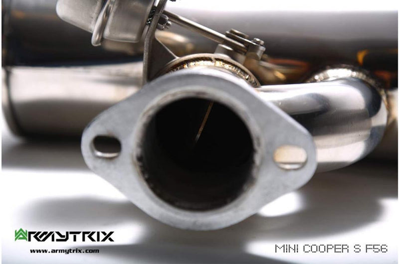 ARMYTRIX Stainless Steel Valvetronic Exhaust System Dual Matte Black Mini Cooper S F56 | F57 14-20