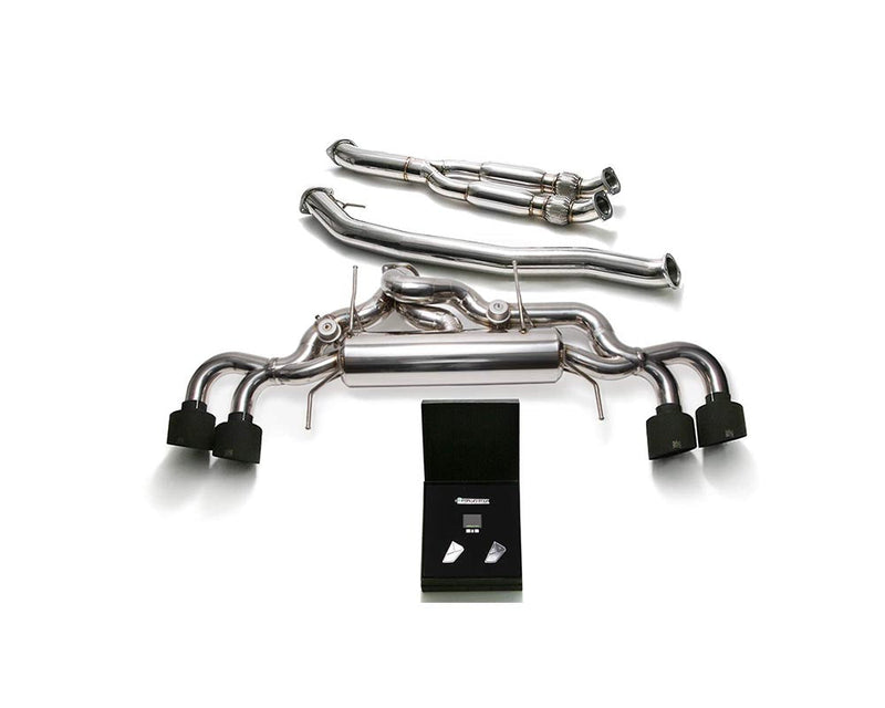 ARMYTRIX Stainless Steel Valvetronic Catback Exhaust 102mm System Quad Matte Black Tips Nissan GT-R R35 09-20