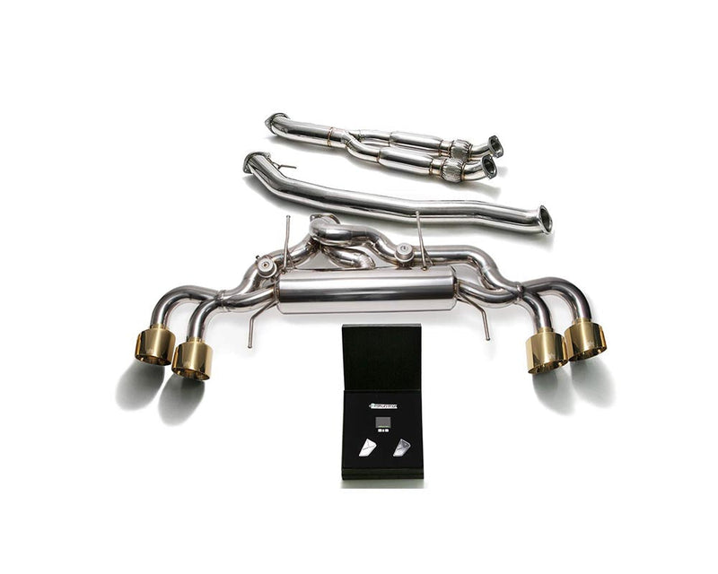 ARMYTRIX Stainless Steel Valvetronic Catback Exhaust 102mm System Quad Gold Tips Nissan GT-R R35 09-20