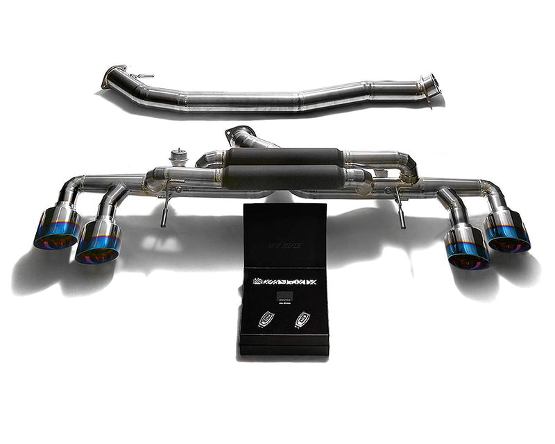 ARMYTRIX Titanium Valvetronic Catback Exhaust 90mm System Quad Titanium Blue Tips Nissan GT-R R35 09-20