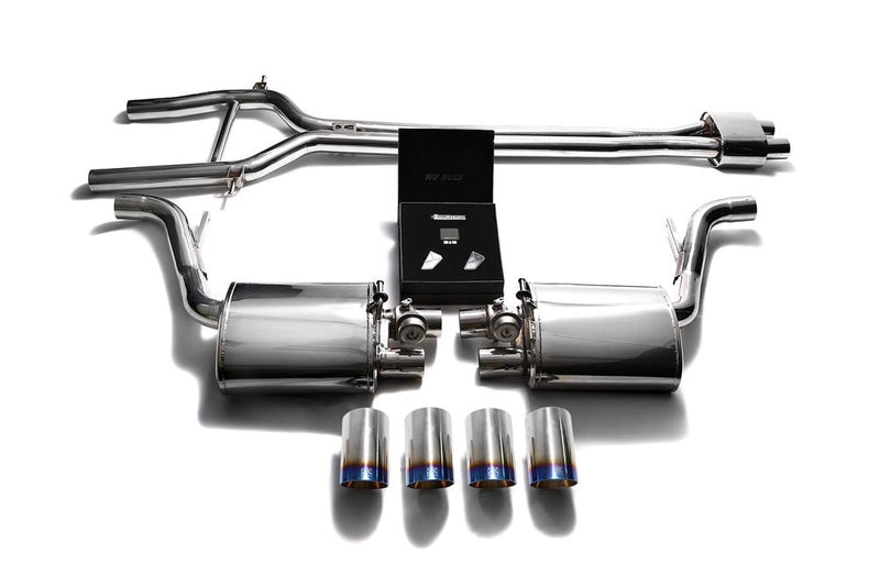 ARMYTRIX Stainless Steel Valvetronic Exhaust System Quad Blue Coated Tips Porsche 970 Panamera | S | GTS 10-13