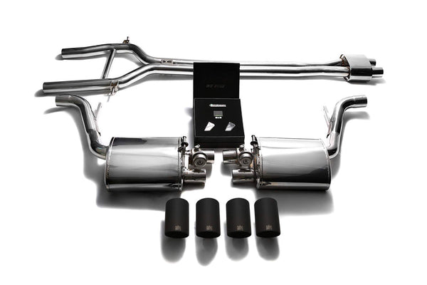 ARMYTRIX Stainless Steel Valvetronic Exhaust System Quad Matte Black Tips Porsche 970 Panamera | S | GTS 10-13