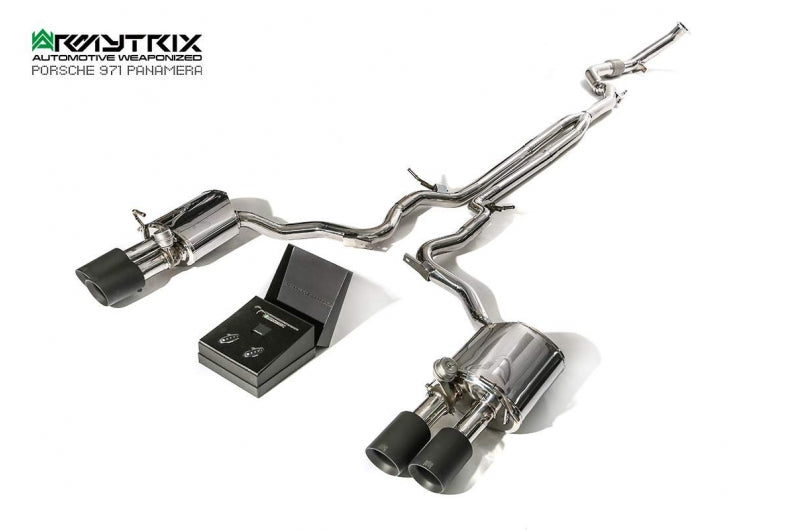 ARMYTRIX Stainless Steel Valvetronic Catback Exhaust System Quad Carbon Tips Porsche 971 Panamera 17-20