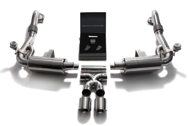 ARMYTRIX Stainless Steel Valvetronic Exhaust System Dual Chrome Silver Tips Porsche 718 Boxster | Cayman 17-20