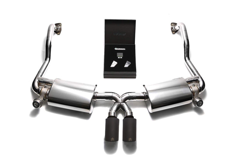 ARMYTRIX Stainless Steel Valvetronic Exhaust System Dual Matte Black Tips Porsche 987.2 Boxster | Cayman PDK 09-12