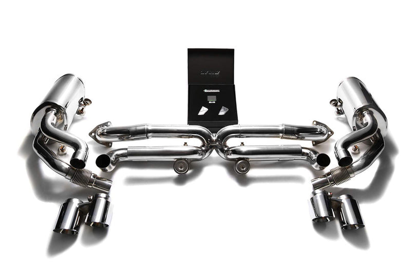 ARMYTRIX Stainless Steel Valvetronic Exhaust System Quad Chrome Silver Tips Porsche 991 Carrera | S 12-16