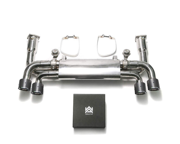 ARMYTRIX Stainless Steel Sport High-Flow Valvetronic Exhaust System Quad Carbon Tips Porsche 991.2 Carrera 17-19