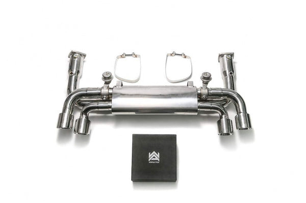 ARMYTRIX Stainless Steel Sport Race Valvetronic Exhaust System Quad Chrome Silver Tips Porsche 991.2 Carrera 17-19