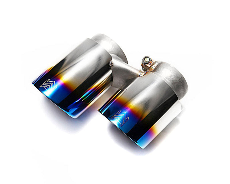 ARMYTRIX Stainless Steel Valvetronic Exhaust System Quad Titanium Blue Tips Porsche 991.2 Turbo