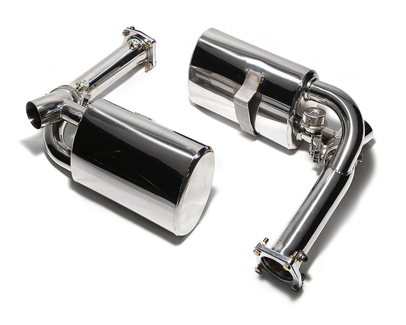 ARMYTRIX Stainless Steel Valvetronic Exhaust System Quad Chrome Silver Tips Porsche 997 Turbo 07-09