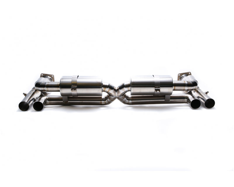 ARMYTRIX Titanium Valvetronic Exhaust System Quad Matte Black Tips Porsche 997 Turbo 07-09