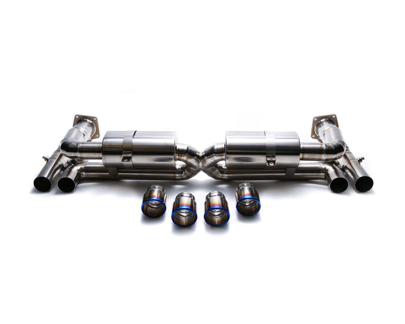 ARMYTRIX Titanium Valvetronic Exhaust System Dual Titanium Blue Tips Porsche 997 GT3 07-11