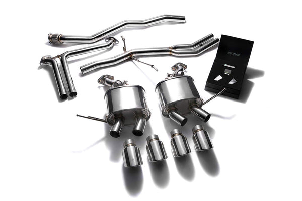 ARMYTRIX Stainless Steel Valvetronic Exhaust System Quad Matte Black Tips Porsche Macan 2.0T 15-20