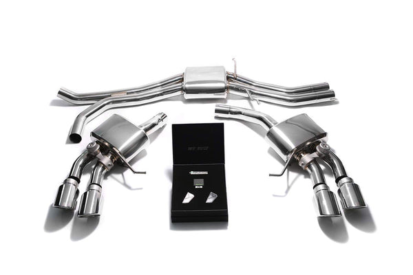 ARMYTRIX Stainless Steel Valvetronic Exhaust System Quad Chrome Silver Tips Porsche Macan S | GTS | Turbo 15-20