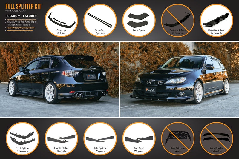 Subaru Impreza WRX/RS G3 Hatch Pre-Facelift Full Lip Splitter Set