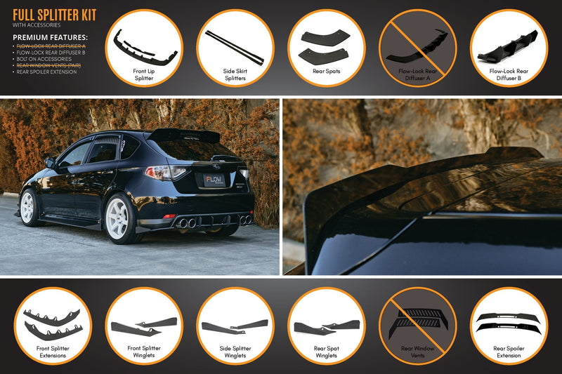 Subaru Impreza WRX/RS G3 Hatch Pre-Facelift Full Lip Splitter Set