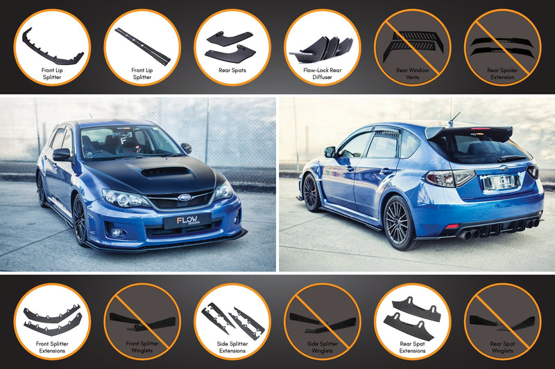 Subaru Impreza WRX / STI G3 Hatch Facelift Full Lip Splitter Set