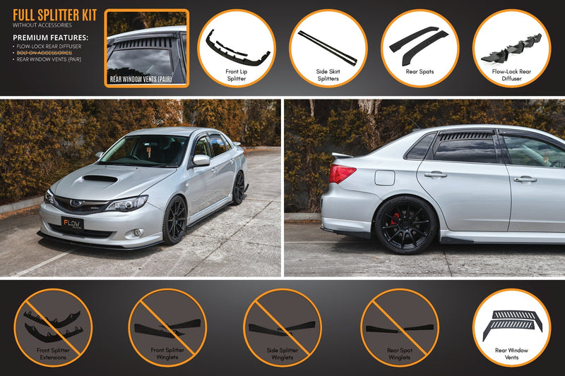 Subaru Impreza WRX/RS G3 Sedan Pre-Facelift Full Lip Splitter Set