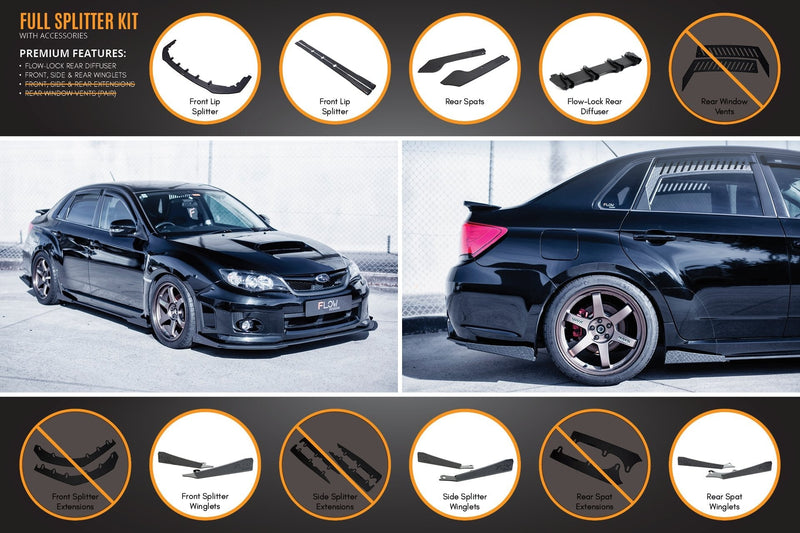 Subaru Impreza WRX / STI G3 Sedan FL Full Lip Splitter Set