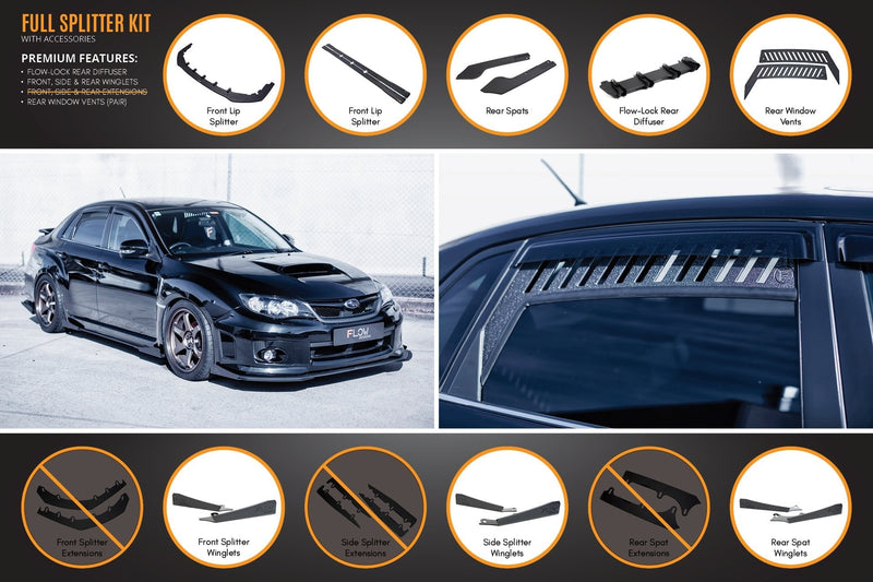 Subaru Impreza WRX / STI G3 Sedan FL Full Lip Splitter Set