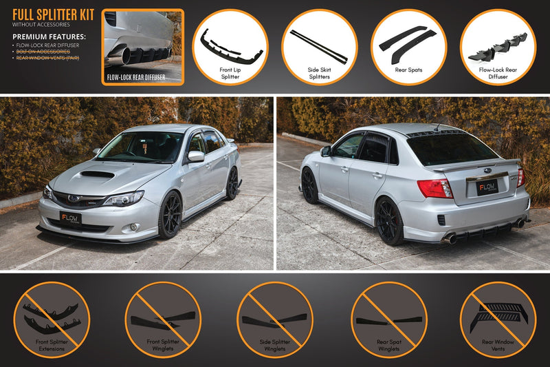 Subaru Impreza WRX/RS G3 Sedan Pre-Facelift Full Lip Splitter Set