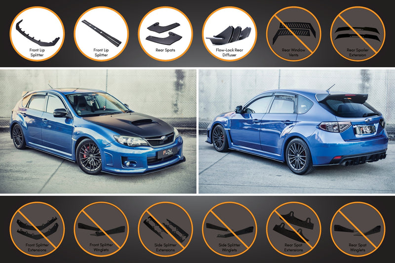 Subaru Impreza WRX / STI G3 Hatch Facelift Full Lip Splitter Set