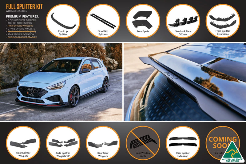 Hyundai i30N Hatch PD Facelift 2021 Full Lip Splitter Set