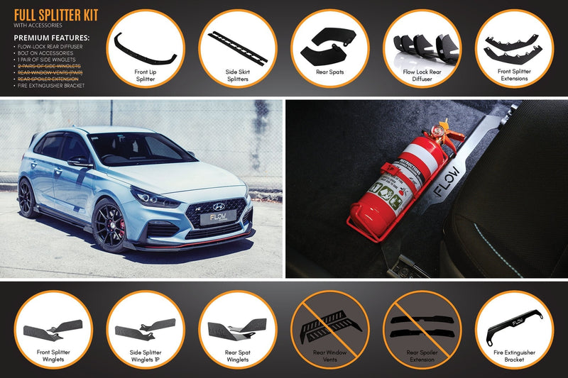 Hyundai i30N Hatch PD (2018-2020) Full Lip Splitter Set