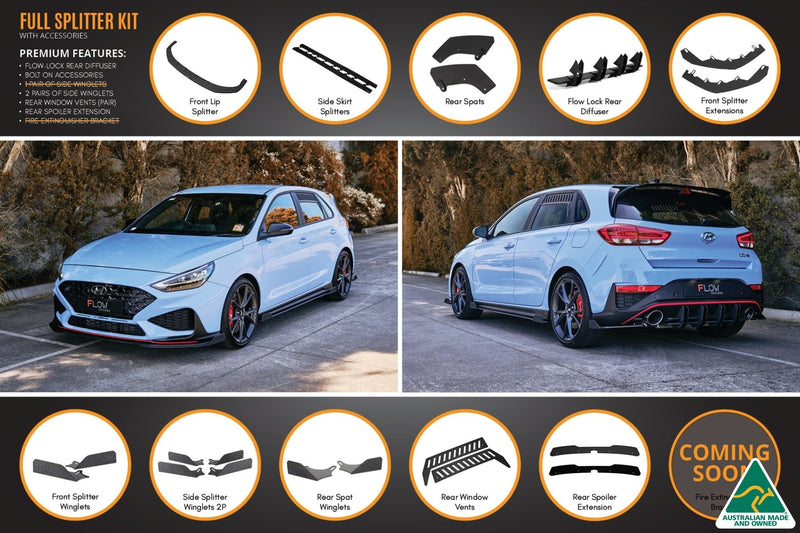 Hyundai i30N Hatch PD Facelift 2021 Full Lip Splitter Set