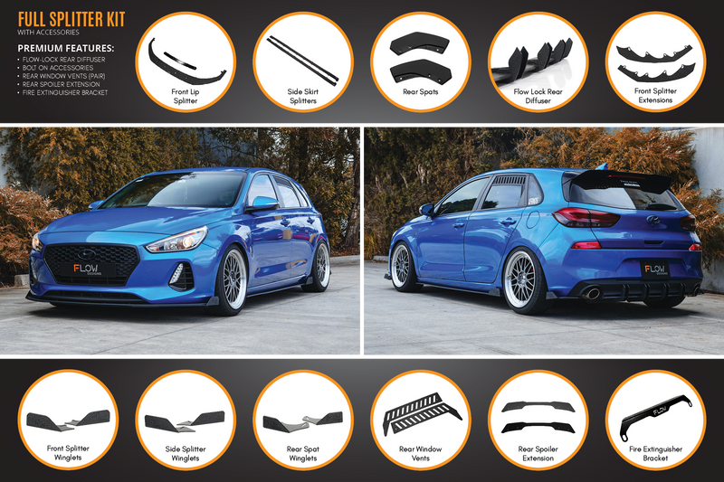 Hyundai i30 SR Hatch (2017-2018) Full Lip Splitter Set