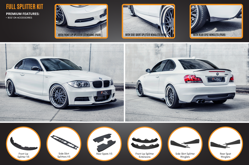 BMW 1 Series E82 M Sport Full Lip Splitter Set