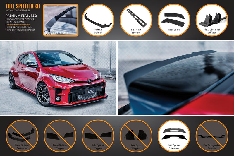 Toyota GR Yaris Full Lip Splitter Kit With Rear Diffuser